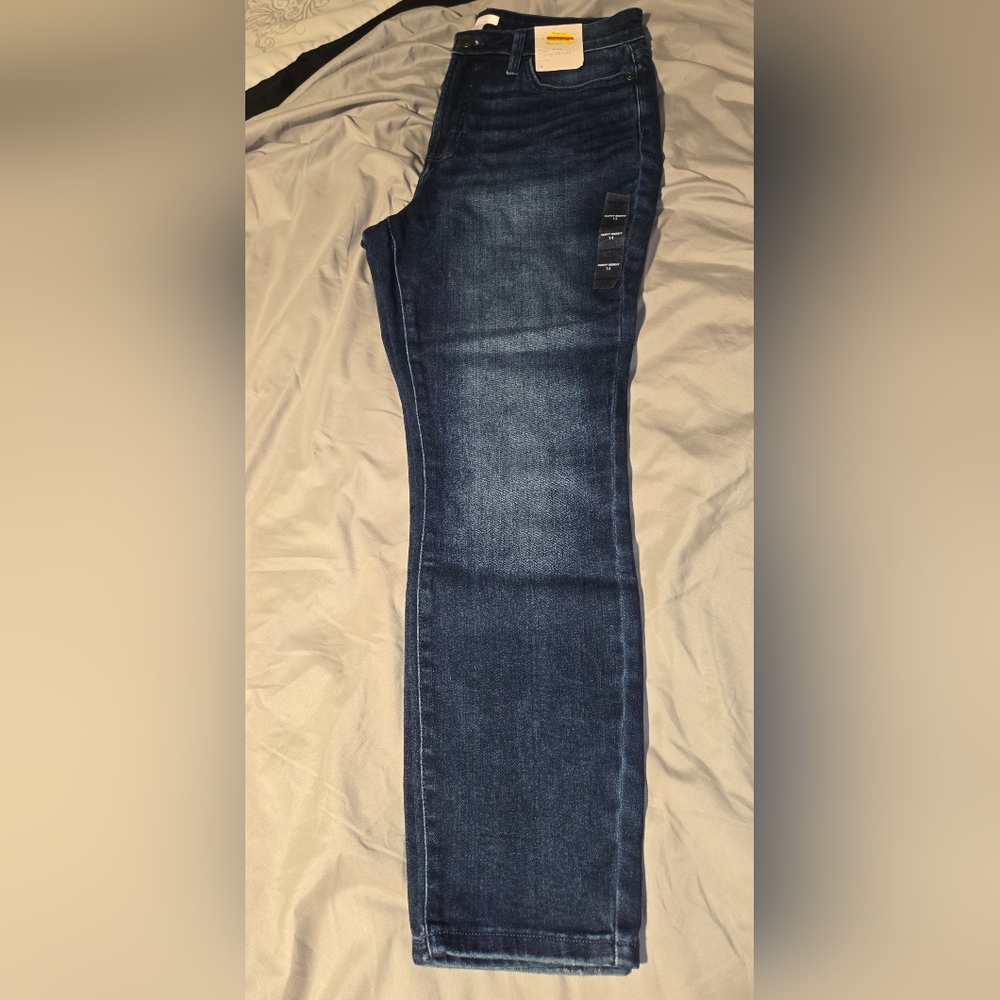 LC Lauren Conrad Dark Blue High Rise Curvy Skinny Jeans
